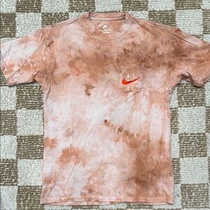 Nike Tie-Dye T-Shirt in Brown and Tan